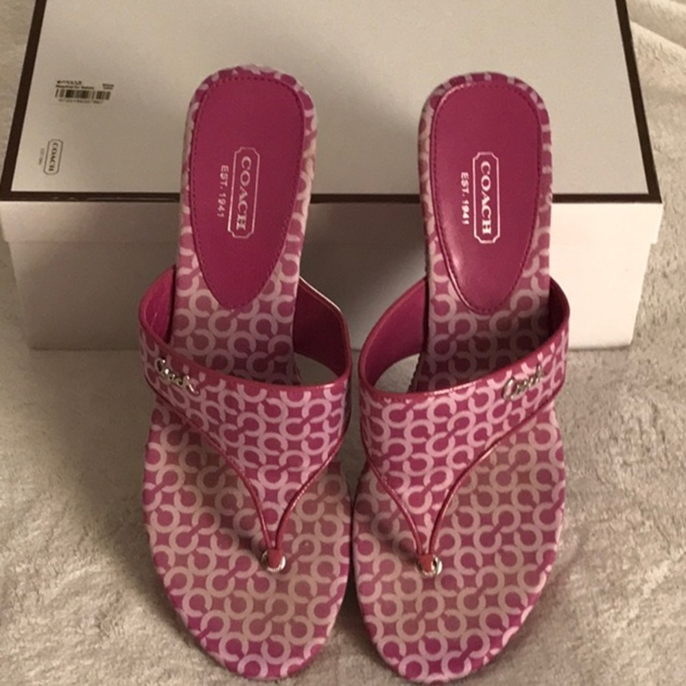 Coach Pink Patterned Women's Sandals